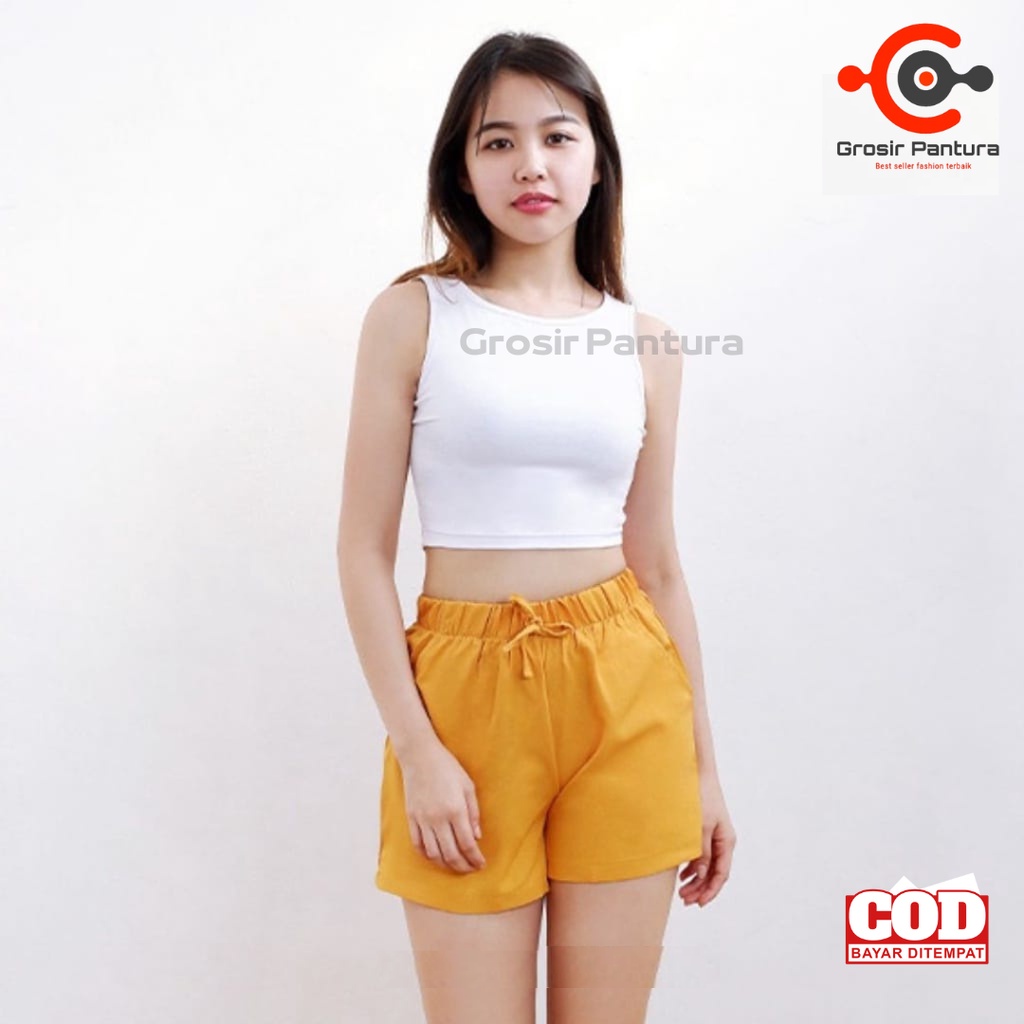 Hot Pants Celana Pendek Santai Wanita Remaja Sexy Bahan Moscrape All Size Fit To XL