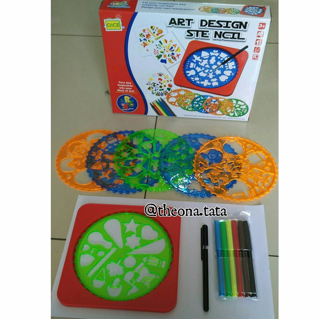 

#mainanedukasimurah Paket Art Design Stencil Complete Set B_TT