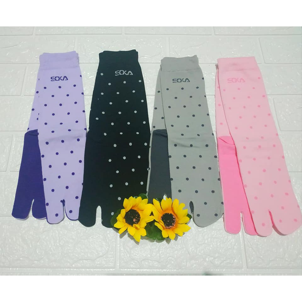 Soka Premium Essentials Polkadot  Kaos Kaki Jempol Motif Polka