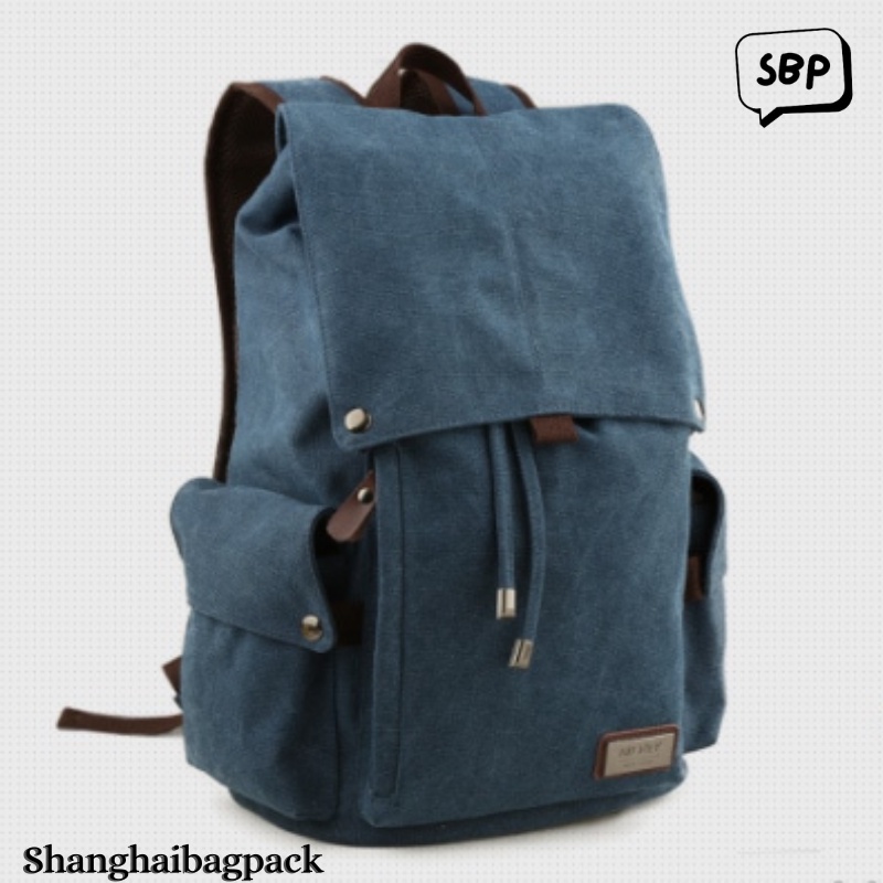 Tas Ransel Backpack Kanvas SHANGHAI Wanita Pria Fashion Bahan Kanvas Tas Sekolah Laptop Up To 15 &quot; Tas Kerja Tas Punggung Wanita Pria Kekinian Terbaru