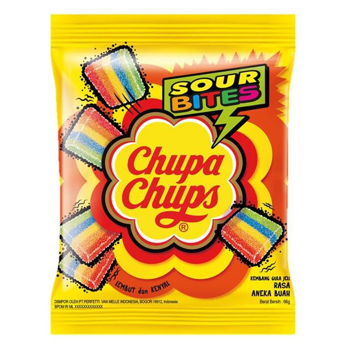 

[SuP3R Seller SP 22Ma5C\] Chupa Chups Sour Bite Fruit 61 gr x 8 pcs (1 Box) ✿