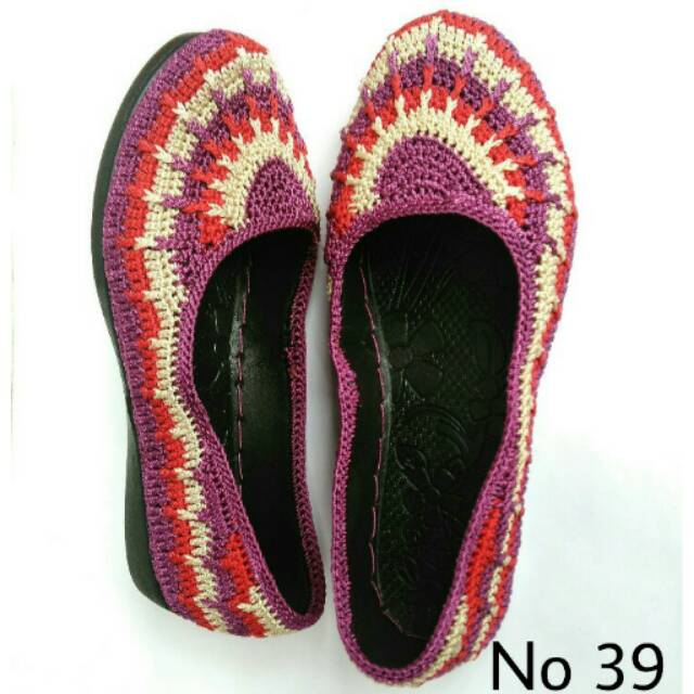 Flat Shoes Rajutan Handmade Etnik