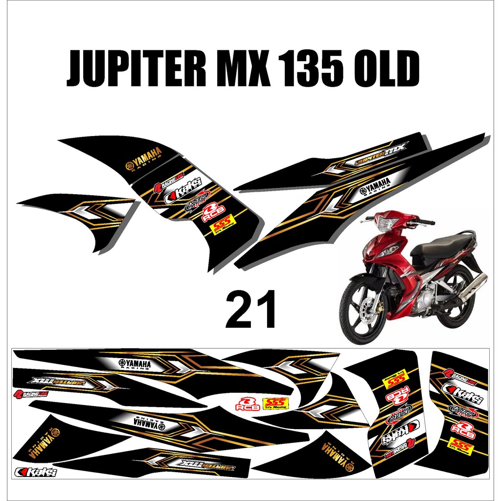 Stiker Sticker Striping Lis Variasi Yamaha Jupiter MX Lama 2005-2010 Keren Murah Desain DS MX – 21