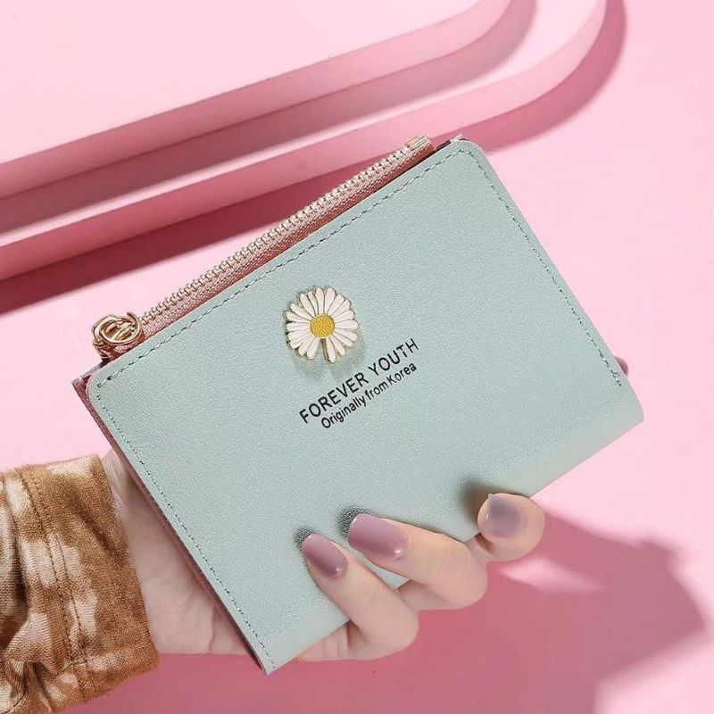 (COD) DOMPET KECIL MOTIF BUNGA DAISY MINI/DOMPET LIPAT-DK 010 Biru