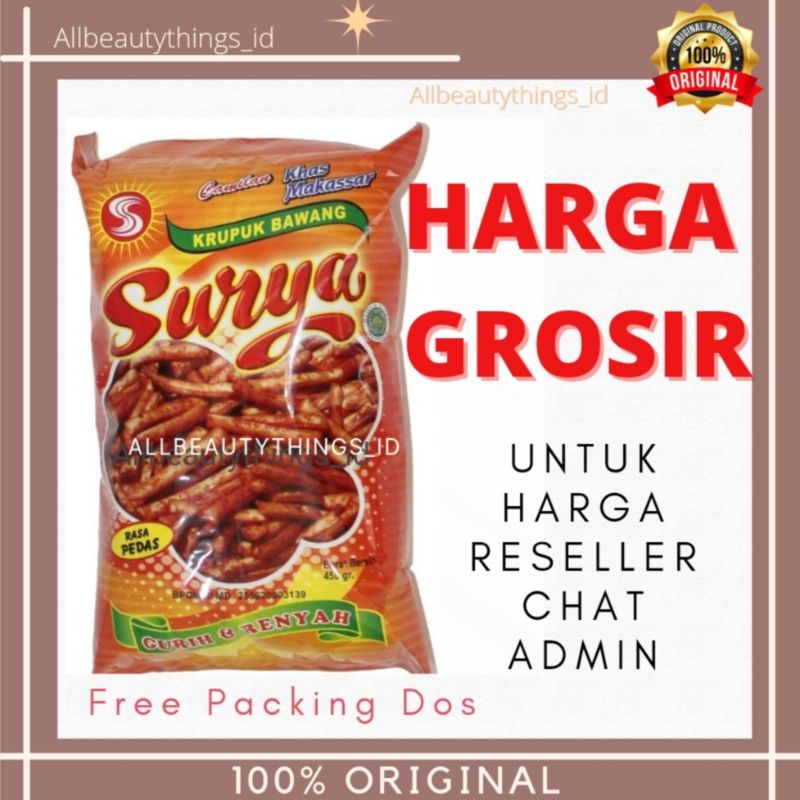 

Kerupuk Bawang Surya 450 keripik kripik krupuk oleh-oleh khas Makassar cemilan enak sehat murah