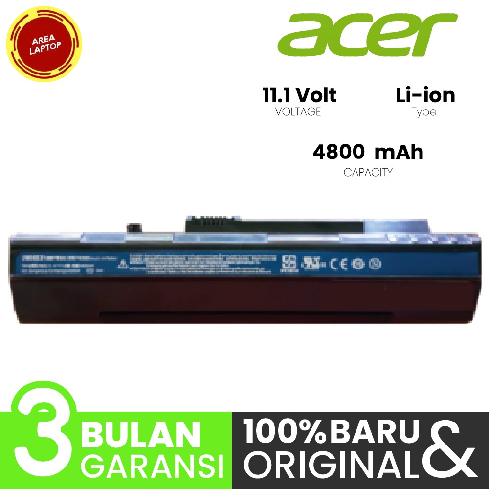 Baterai Acer Aspire One D150 D250 AOD250 Gateway LT ORI