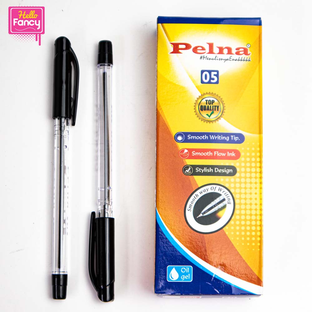 

Pulpen PELNA Gel Pen 0.5 mm 1 Pak isi 12 Pcs / Pena Gel / Bolpoin PELNA-PL05-0.5BLACK