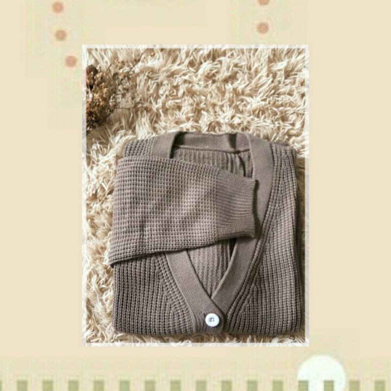 CARDIGAN KANCING EMERA BASIC RAJUT 7 GATE-Burgundy