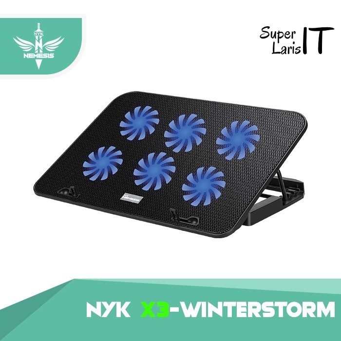 Fan Cooler Laptop / NYK Nemesis Cooling Pad X3 Winterstorm 6 Led Fan