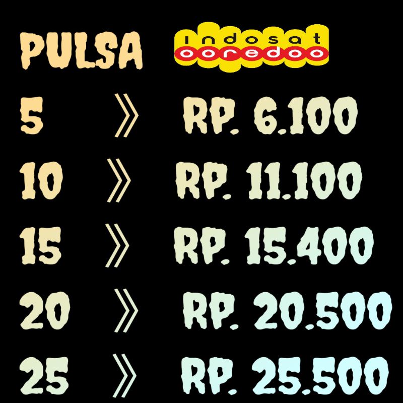 PULSA REGULER INDOSAT 5K - 25K