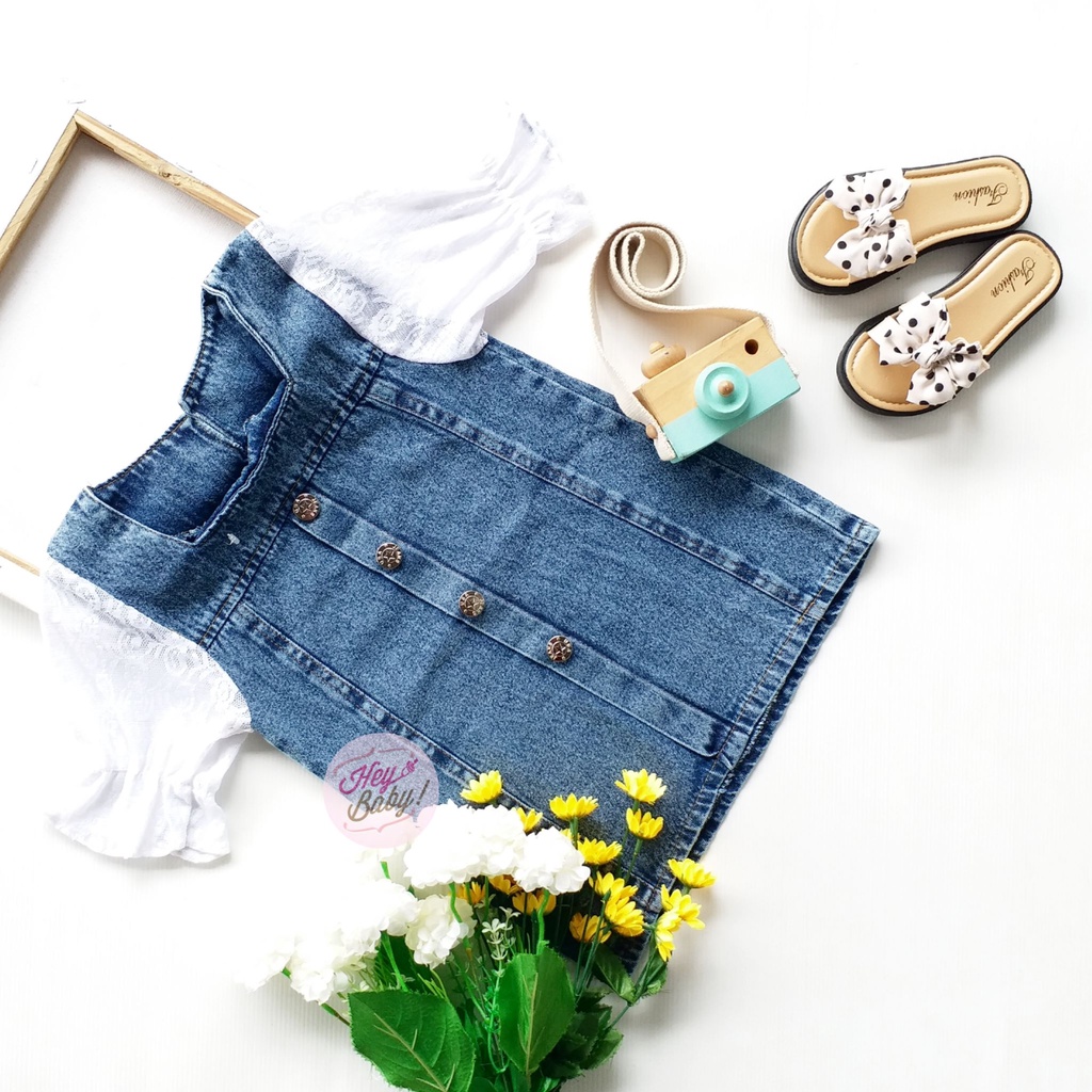 Dress Levis Anak Model Korea Usia 1 2 3 4 Tahun Baju Pesta Anak Perempuan Bahan Jeans Denim Import