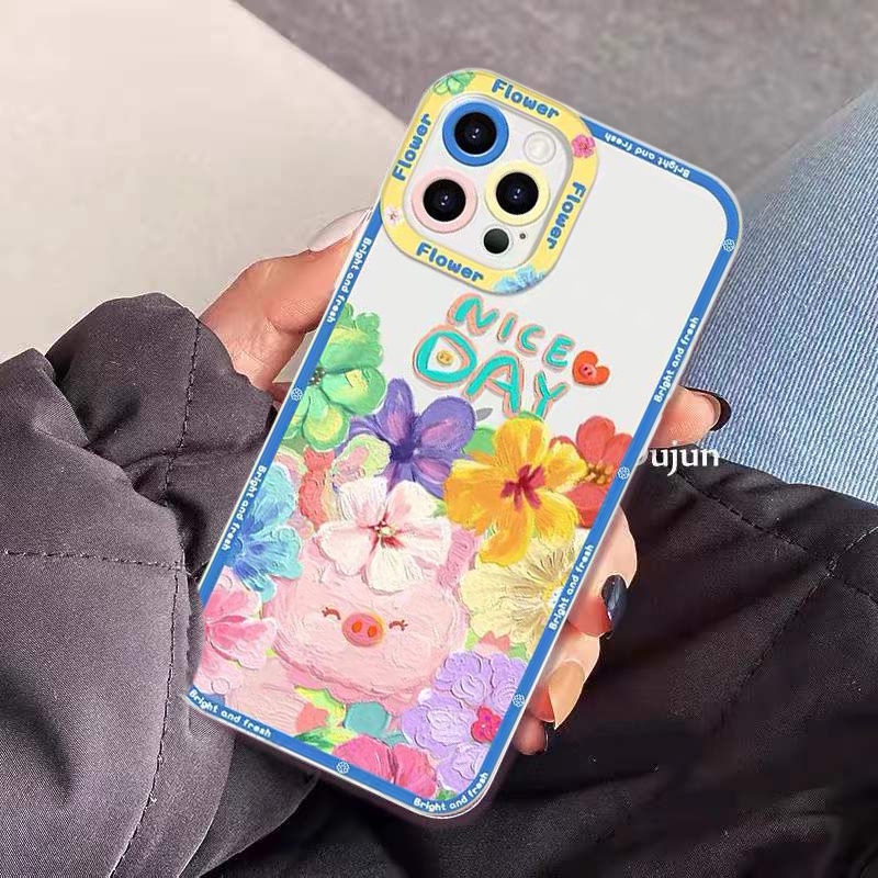 Soft Case Silikon TPU Transparan Desain Lukisan Untuk Iphone 12 13 SE 6 6S 7 8 Plus X XS XR 11 Pro Max