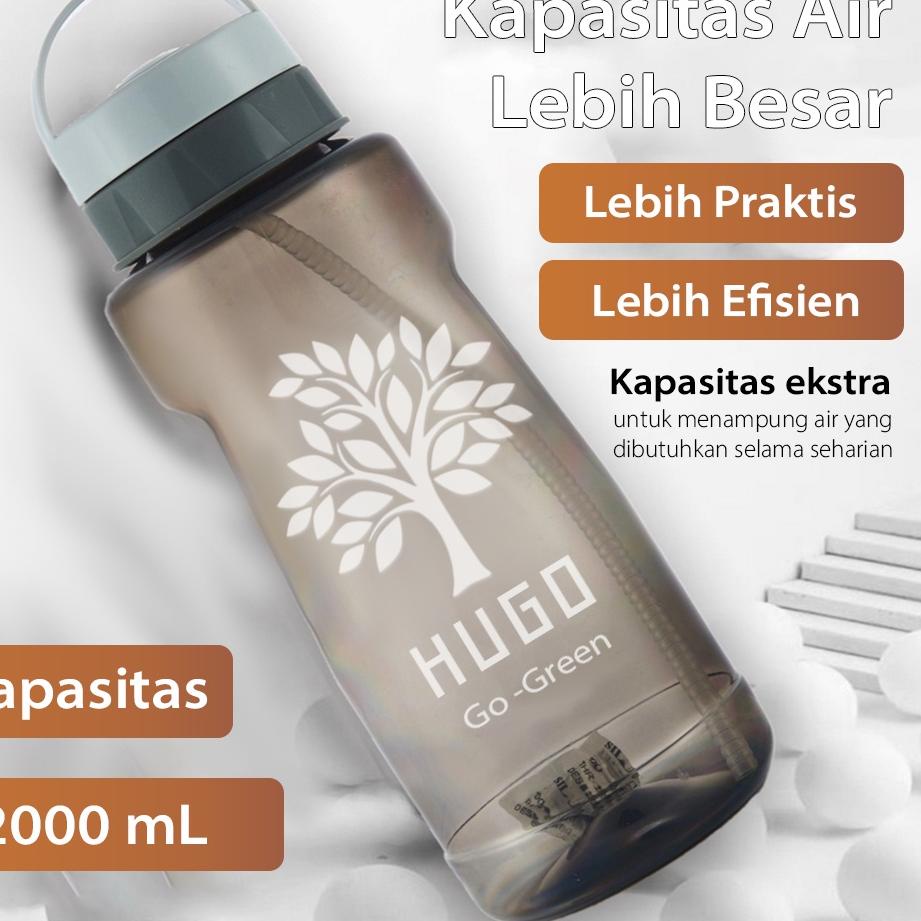 ❅ HUGO Botol Minum Jumbo 2 Liter - Tempat Air Minum 2000 ml Besar ❇