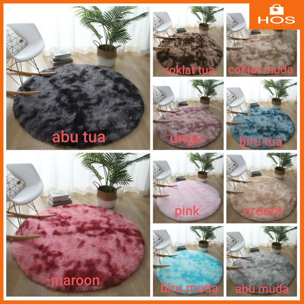 karpet ombre bulat 1kilo muat 3pcs karpet lantai l Happyonshop