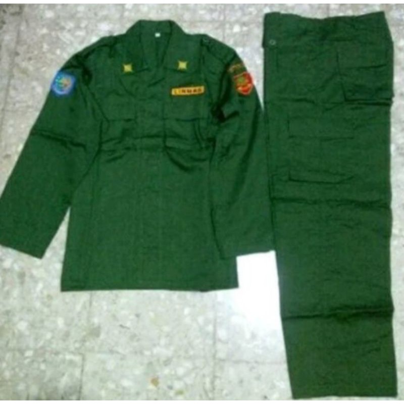 SERAGAM PDL LINMAS HIJAU,HITAM,HIJAU TNI