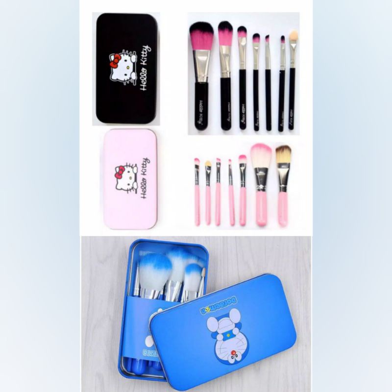 SET BRUSH MAKE UP KALENG (7 IN 1) CARTOON/KARTUN, MINI