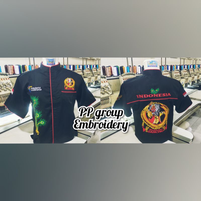 hem kemeja bordir seni bujang ganong abstrak ponorogo