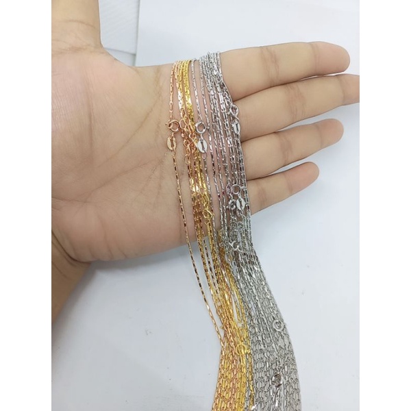 KALUNG PERAK 925 ASLI LAPIS EMAS /KALUNG MINI CART*R +LIONTIN TEARS/PERHIASAN KALUNG PERAK ASLI