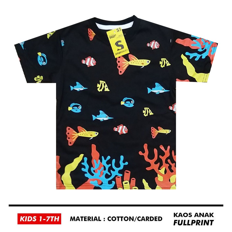  KAOS FULLPRINT ANAK  AQUARIUM KAOS  DISTRO CLOHTING ANAK  