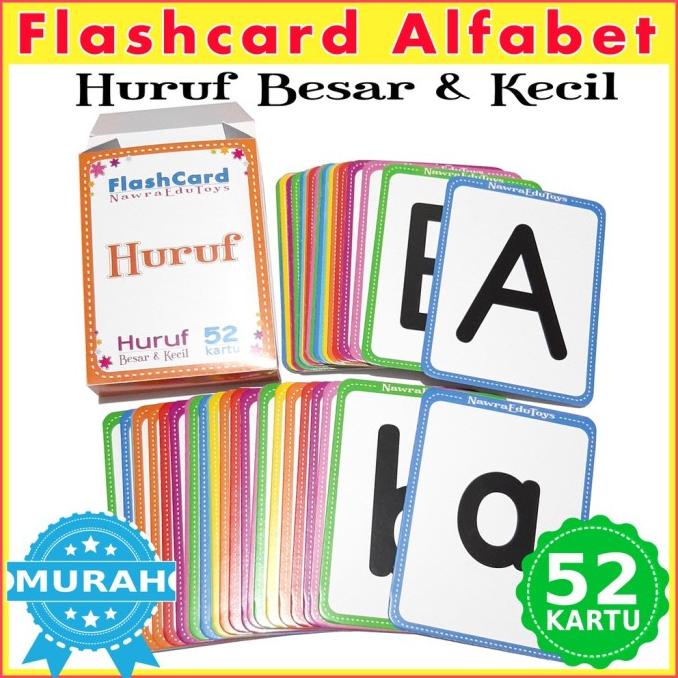 Besar Alphabet Abjad Alfabet Kecil Huruf Flashcard