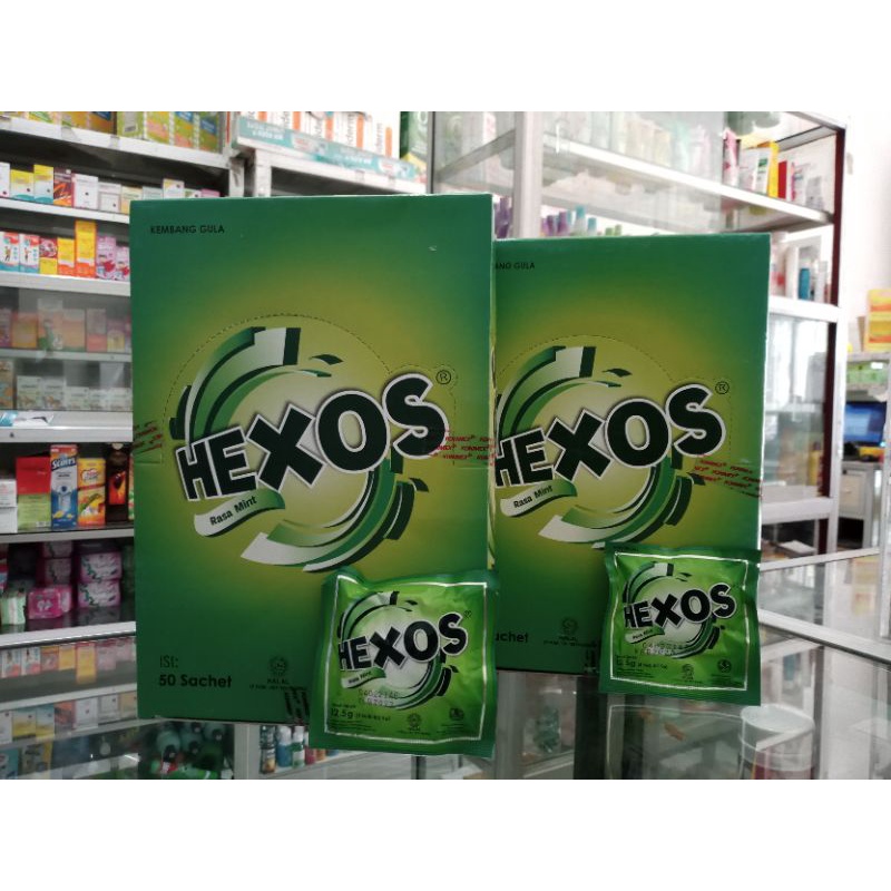 PERMEN HEXOS PERBOX @50 SACHET RASA MINT