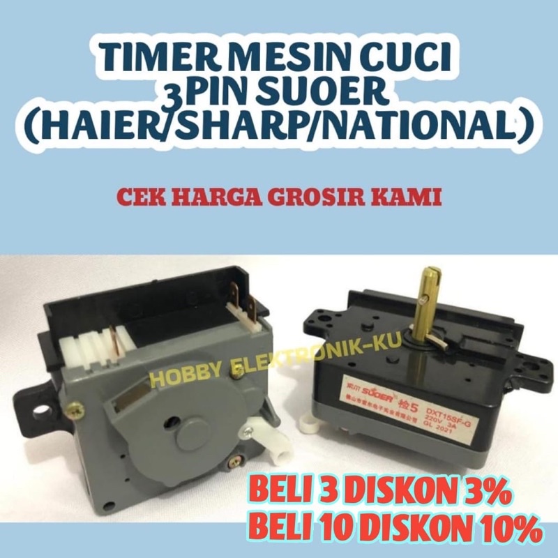 TIMER MESIN CUCI 3PIN SUOER