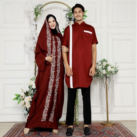 Baju Gamis Couple Pasangan Suami Istri Remaja Pesta Lebaran Terbaru 2023 Couple Hidayah Model Kekini