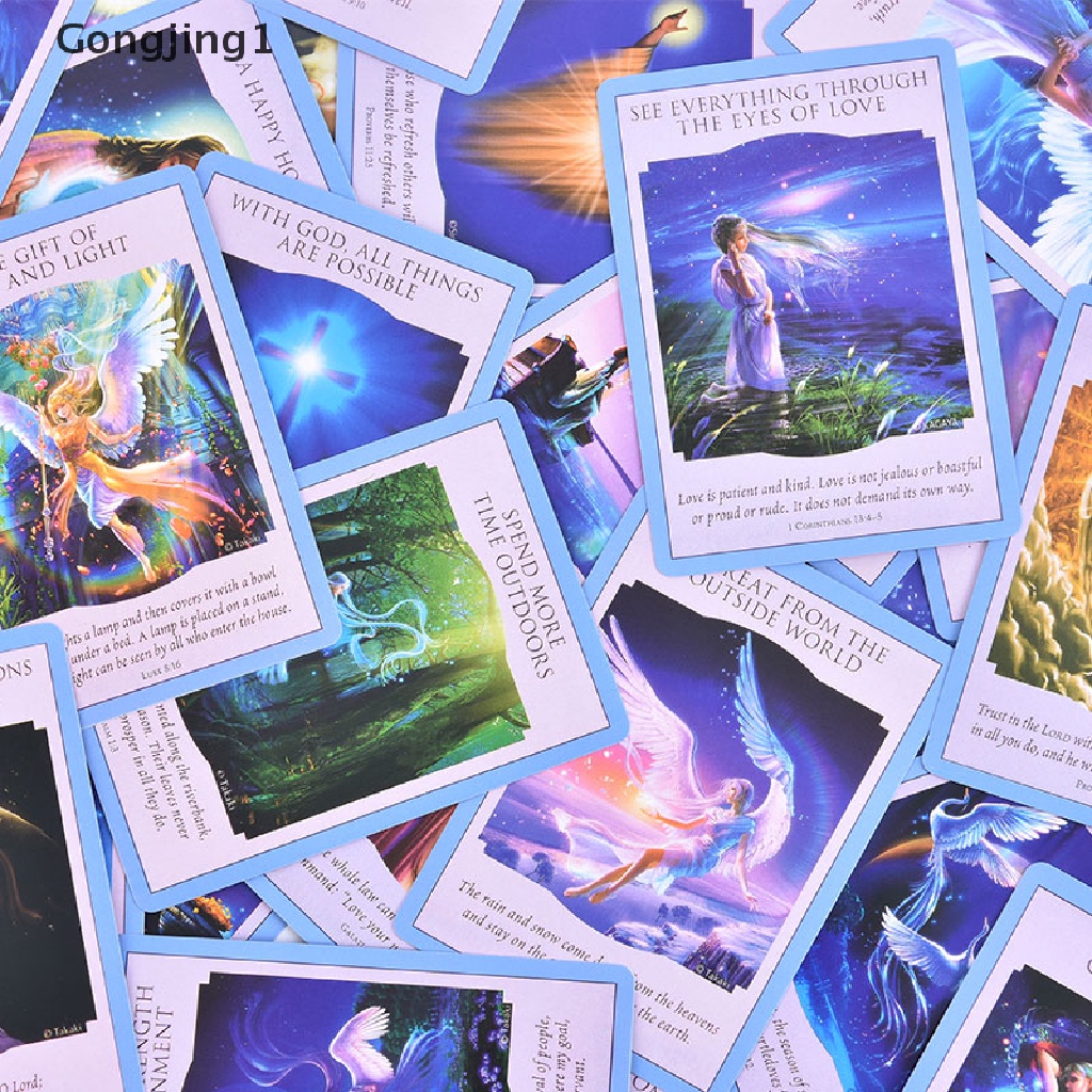 Gongjing1 44PCS / Set Kartu Tarot Love Light Divine Oracle Bahasa Inggris