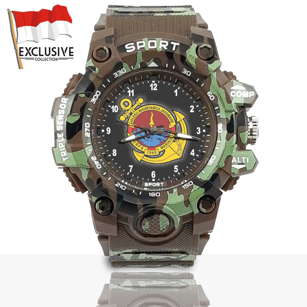 (Exclusive) Jam Tangan MARINIR - TNI Loreng Army | Motif 2