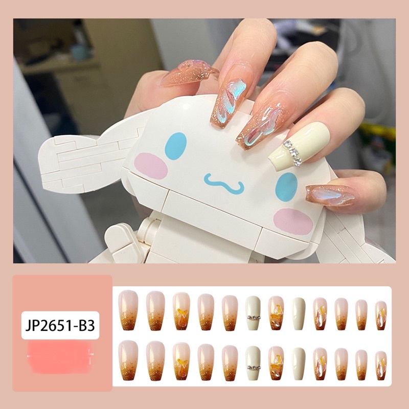 Kuku Palsu 【B108，lem cair】Nikah kuku Wedding False Nailart Pengantin Tangan