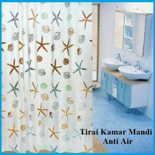 Tirai Shower Curtain Anti Air Gorden / Gordyn Kamar Mandi Karakter Korden Motif Import