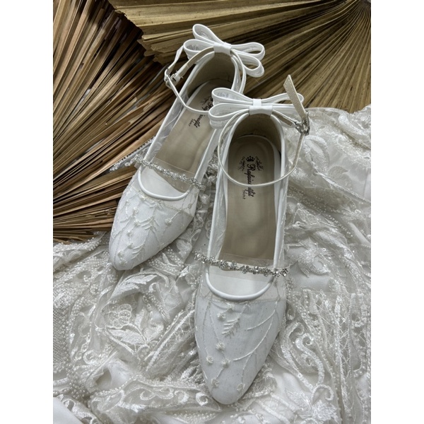 sepatu Rafaizoutfit sepatu vilea putih tali pita sepatu wanita tinggi 3cm tahu