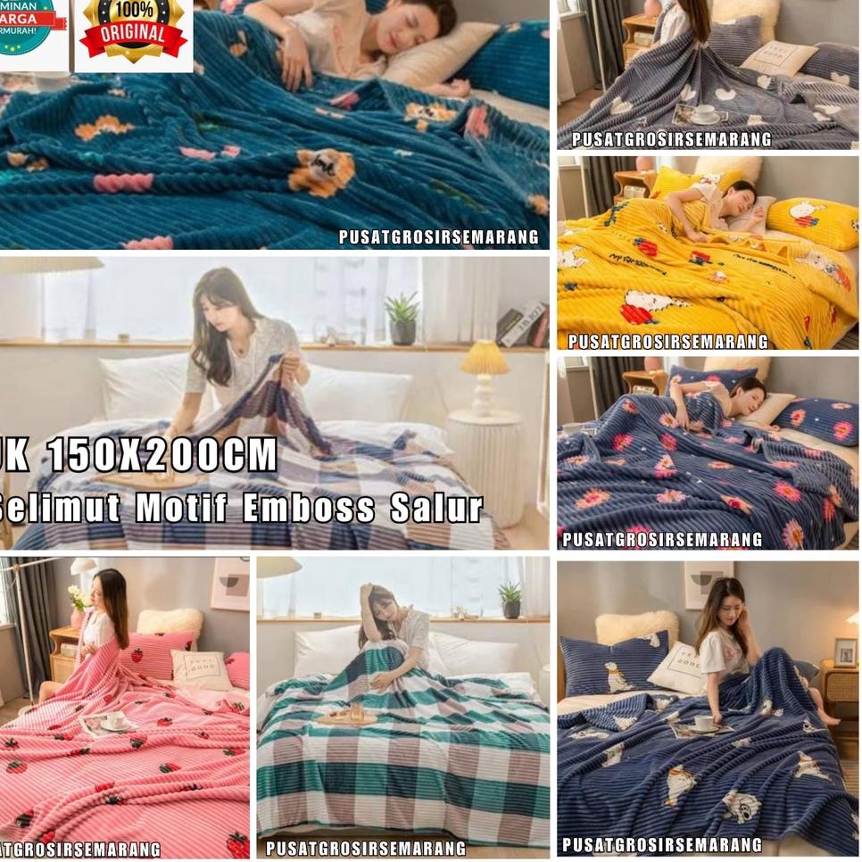 [PRODUK NTTQT] Selimut Dewasa Selimut SALUR MOTIF Emboss 3D Dimensi uk 150x200 Selimut Bulu Dewasa T