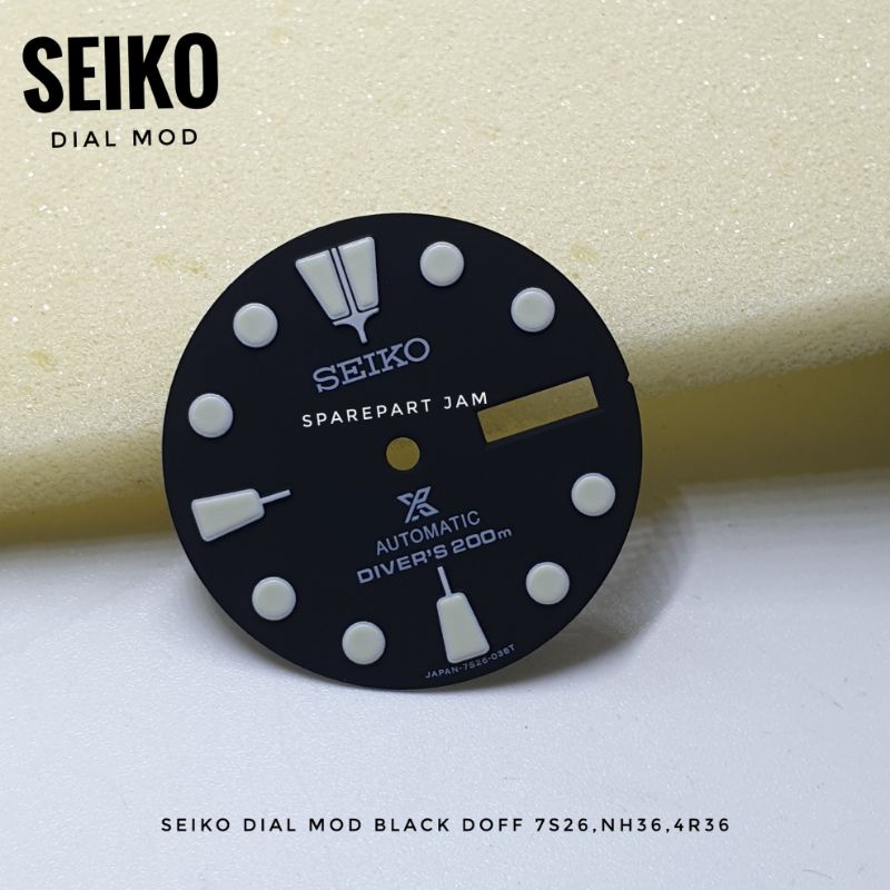 Dial Seiko Dial Mod Black Doff Turtle, Skx, Srpd, 7s26, Nh36, 4r36
