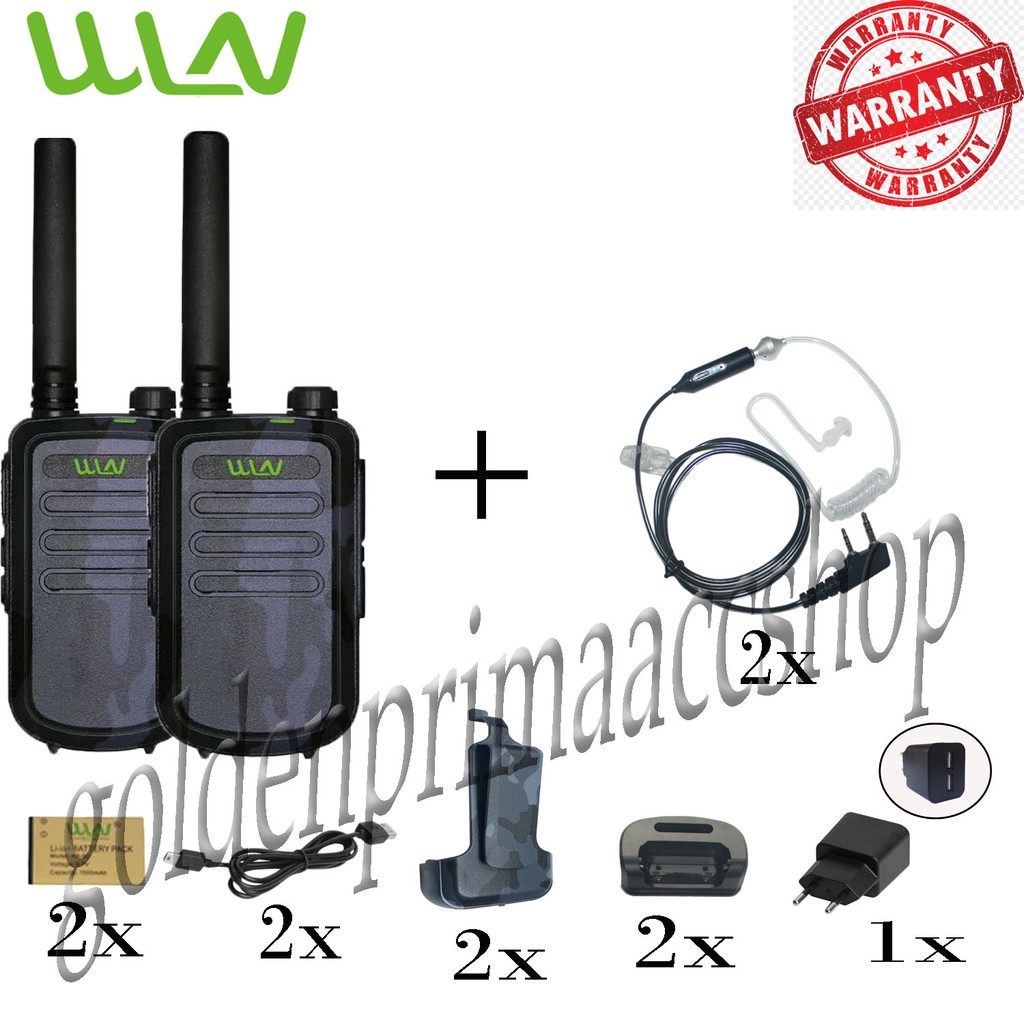 Paket Earphone FBI WLN Walkie talkie KD - C10U ( isi 2pcs ) Loreng abu