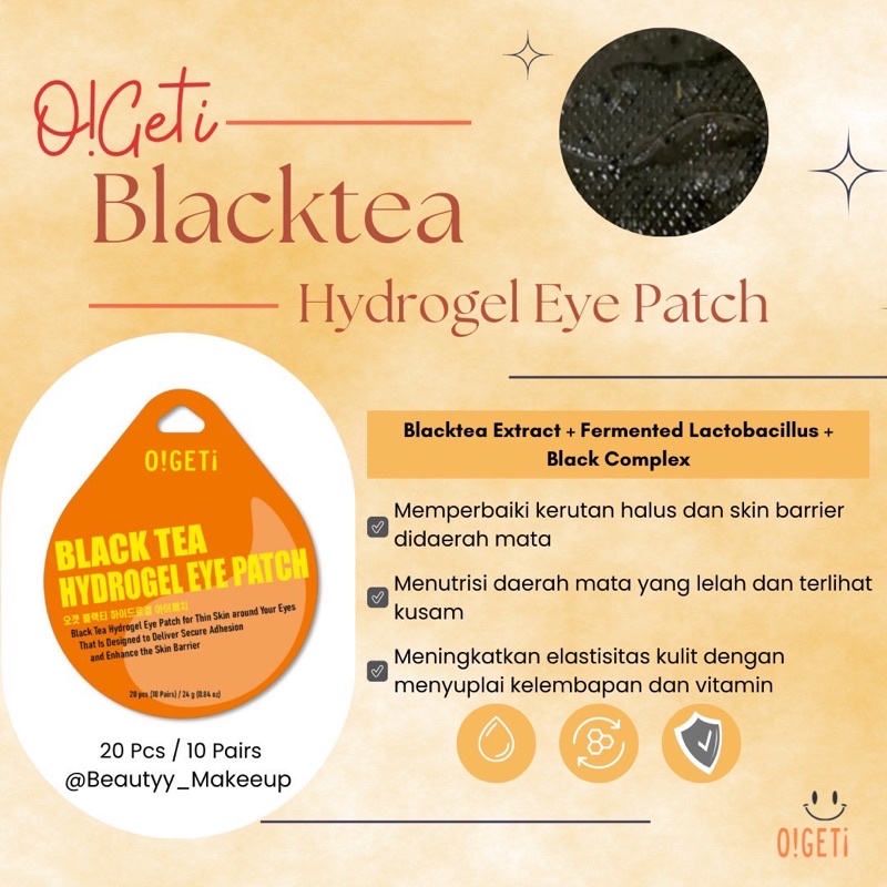 Ogeti Hydrogel Eye Patch Heartleaf /Blacktea/Collagen 10 Pairs