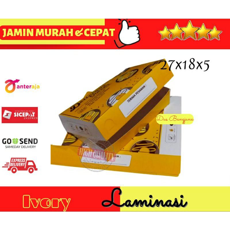 

DUS DONAT KUNING IVORY/DUS DONAT ISI 6/DUS DONAT 27X18X5/DUS SNACK/DUS BROWNIES/DUS KUE/DUS KRAFT LAMINASI/BOX BROWNIES