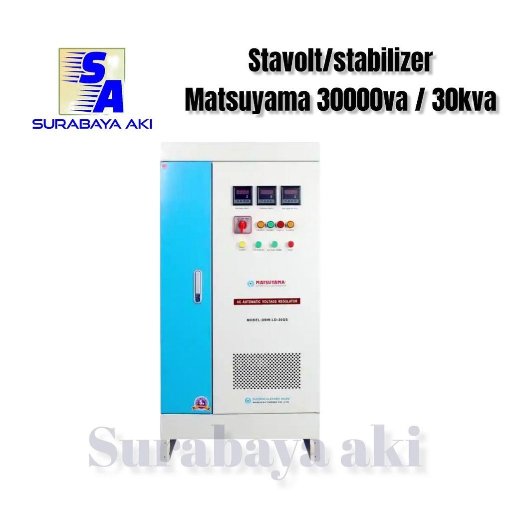 Stabilizer Matsuyama 30 kva 1 phase STAVOLT MATSUYAMA 30KVA 1 PHASE MATSUYAMA 30000VA 1 PHASE 30000 VA DBW