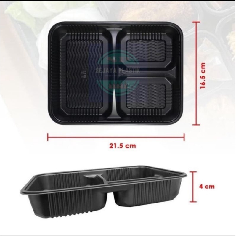 Bento Sekat 3/Mika Bento/isi 25 pcs/Box Bento/bento murah/food packaging/ food box/mika bento/