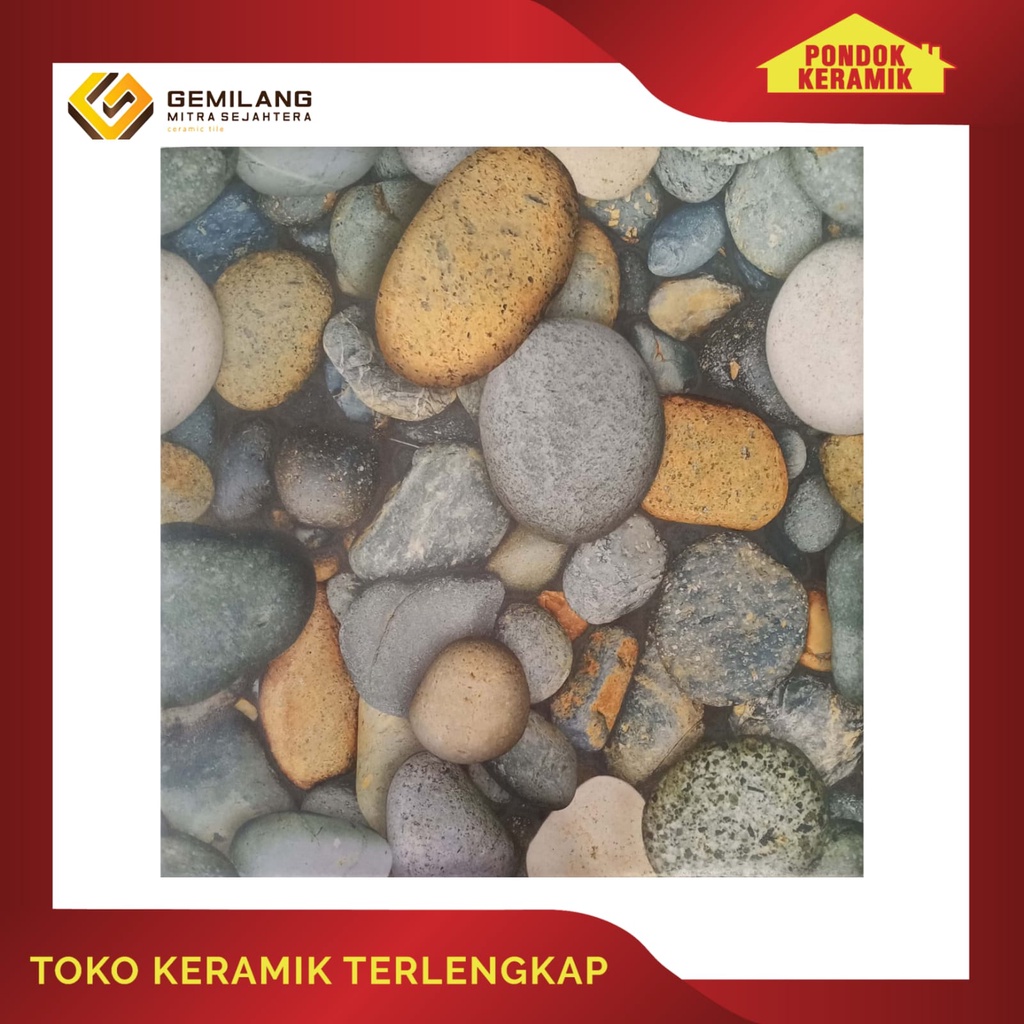 KERAMIK LANTAI GEMILANG 50X50 RIVERSTONE ANDESIT