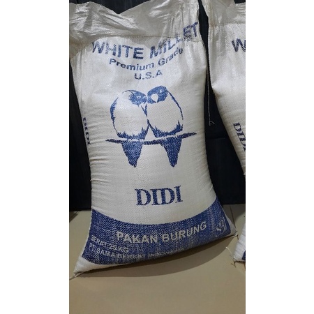 KHUSUS GOJEK Makanan Burung Pakan Lovebird Milet Putih White Millet Premium Quality 1 Karung 25kg