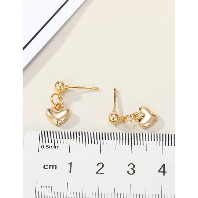 LRC Anting Tusuk Fashion Golden Love Alloy Round K45348