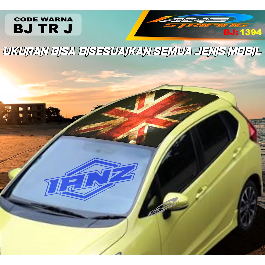VARIASI STIKER CUP KAP ATAS / DECAL STICKER ATAP MOBIL / STIKER KABIN MOBIL ATAS / STIKER BENDERA INGGRIS