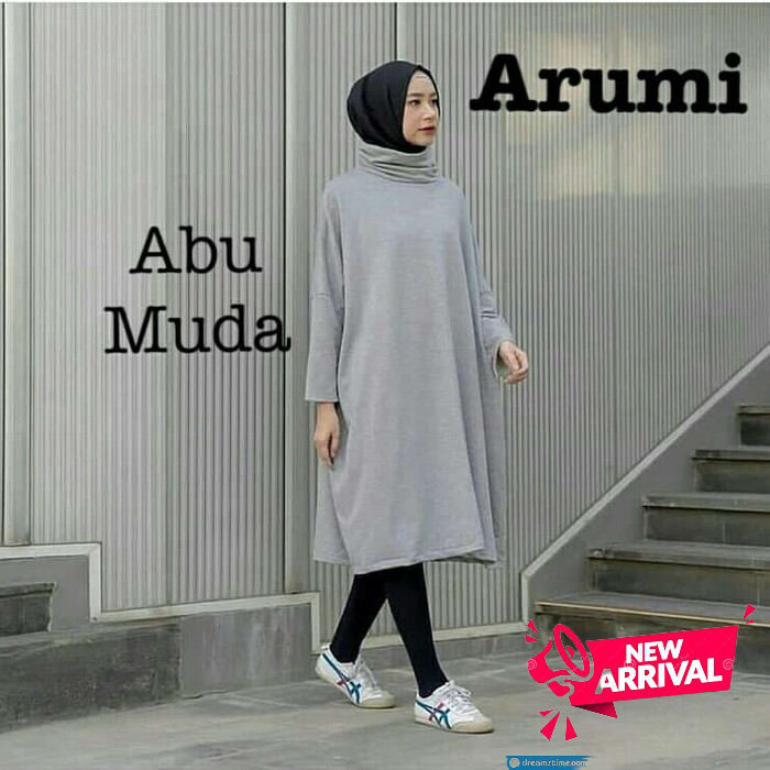 Produk Baju Atasan Tunik Wanita Kekinian Terbaru 2021 Fashion Mus XH108 Tunik Jumbo Babyterry Arumi