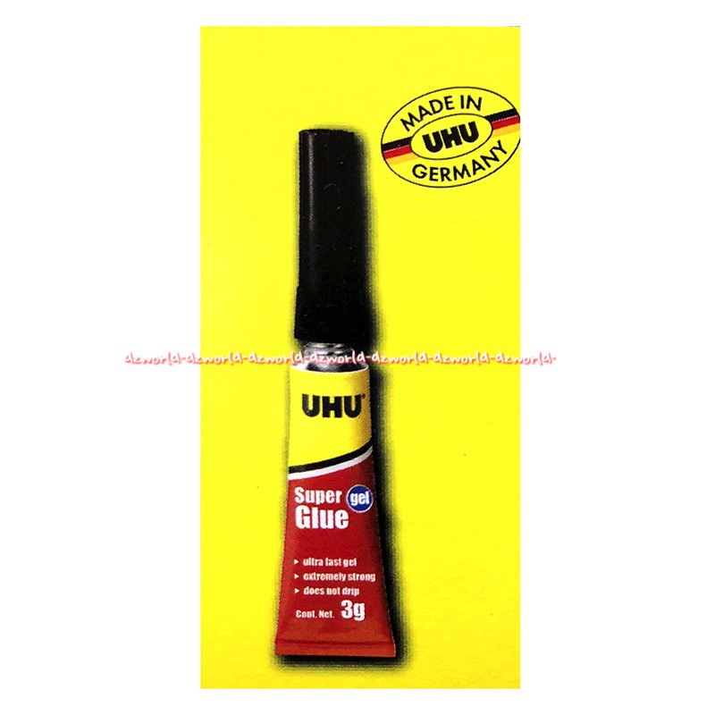 UHU Super Glue Ultra Fast Gel 3gr Extremely Strong Transparan Lem uhu Superglue U H U 3 gram