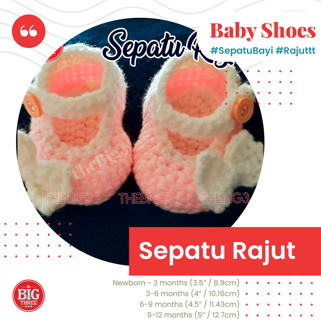 Sepatu Kaos Kaki Rajut Bayi Newborn Cewek Perempuan - Pink Rajutan Handmade PO