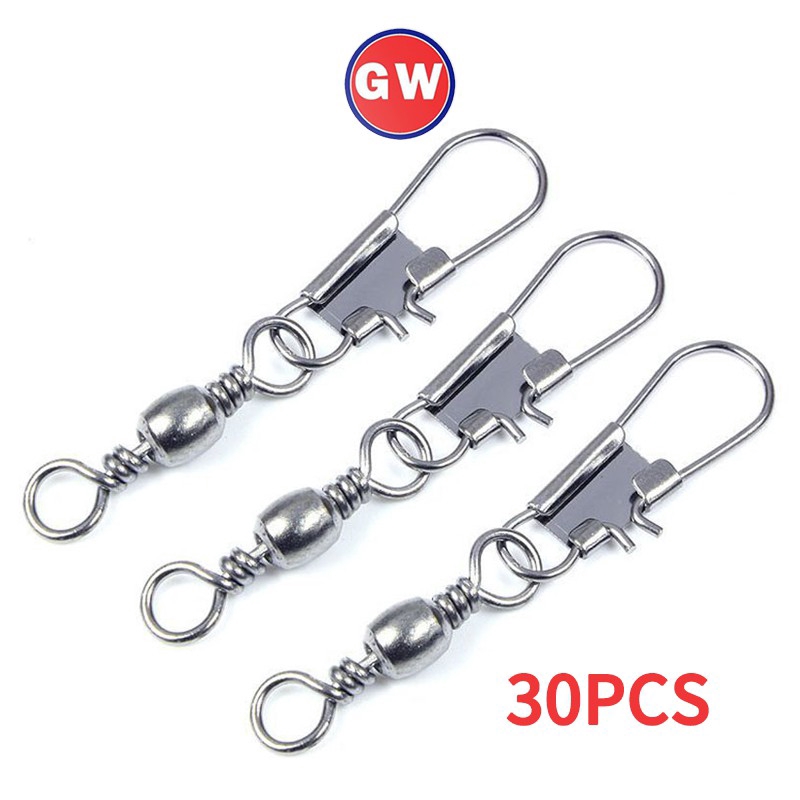 30pcs Ring Konektor Benang Pancing Bahan Stainless Steel