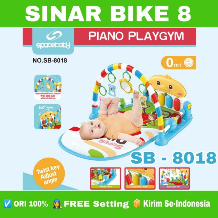 PLAYGYM Baby Piano SPACEBABY SB - 8018 Bebek Fence Mainan Baby Activity