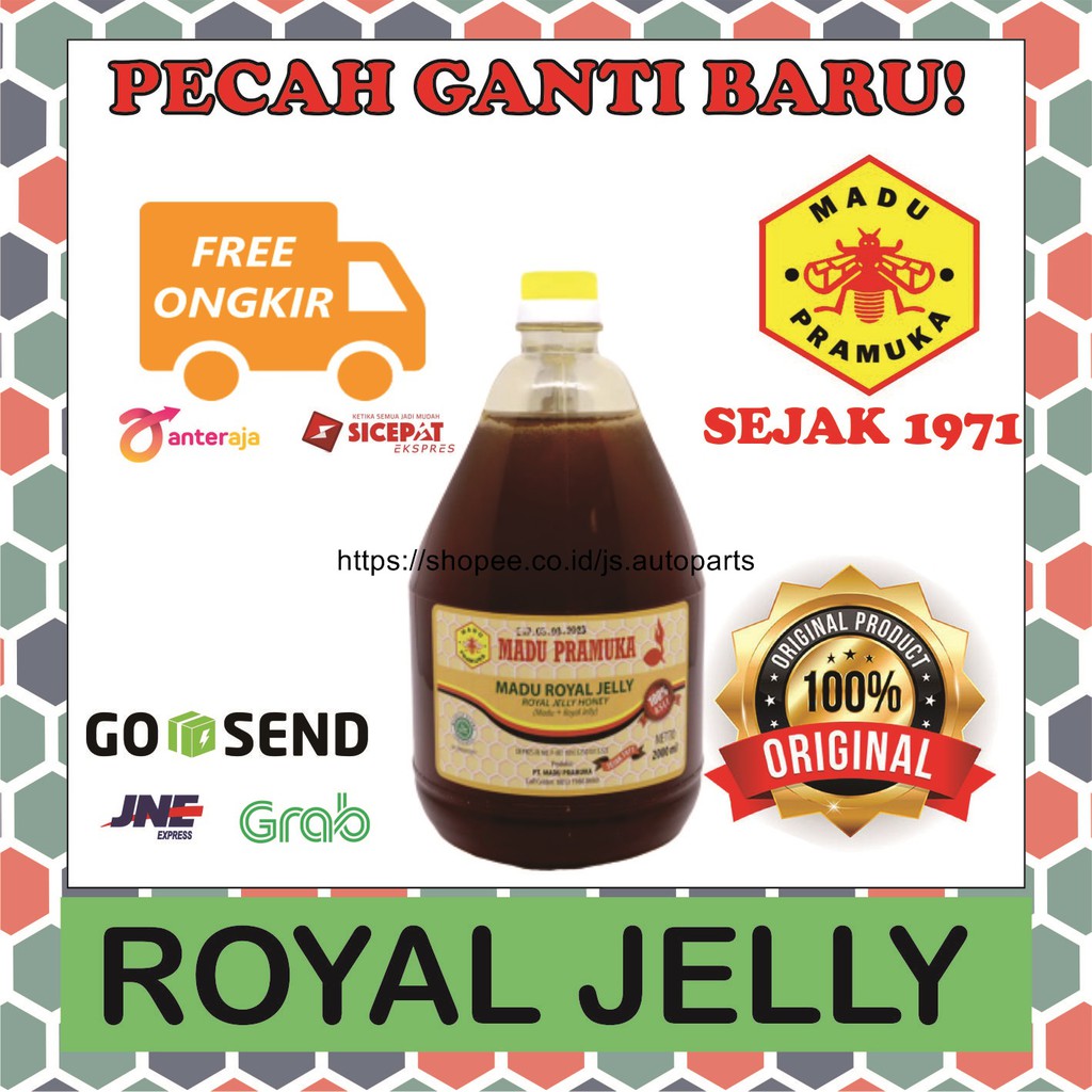 Madu Royal Jelly Murni Pramuka Asli Alami 2L 2000ml Cibubur