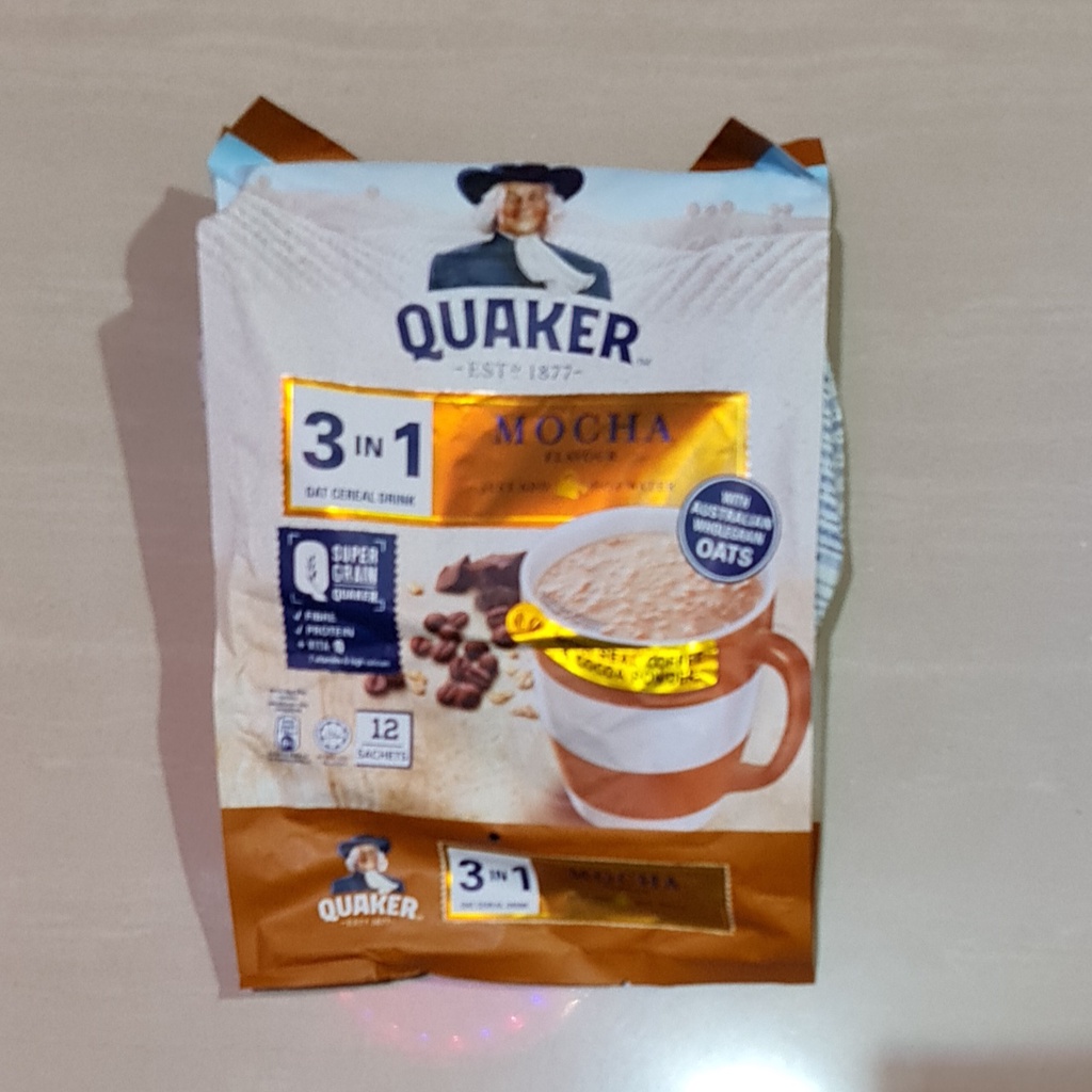 Oat Cereal Drink Quaker 3in1 Mocha 12 x 28 Gram